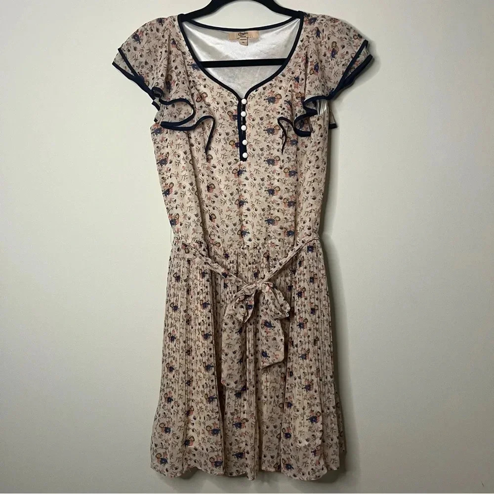 CANDIE’S Vintage Y2K 2010s Mod Ditsy Floral Cottagecore Pleated Ruffles Dress